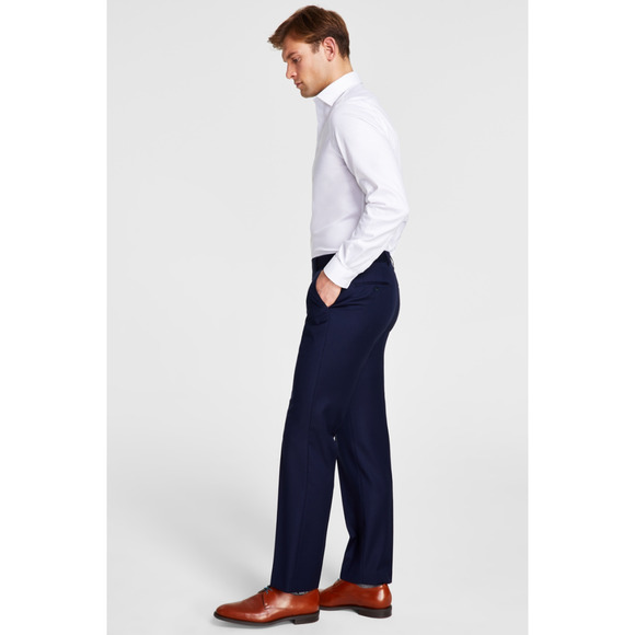 Michael Kors Men Classic Fit Wool Blend Stretch Solid Suit Pant Navy Size 44X30 - Picture 1 of 3